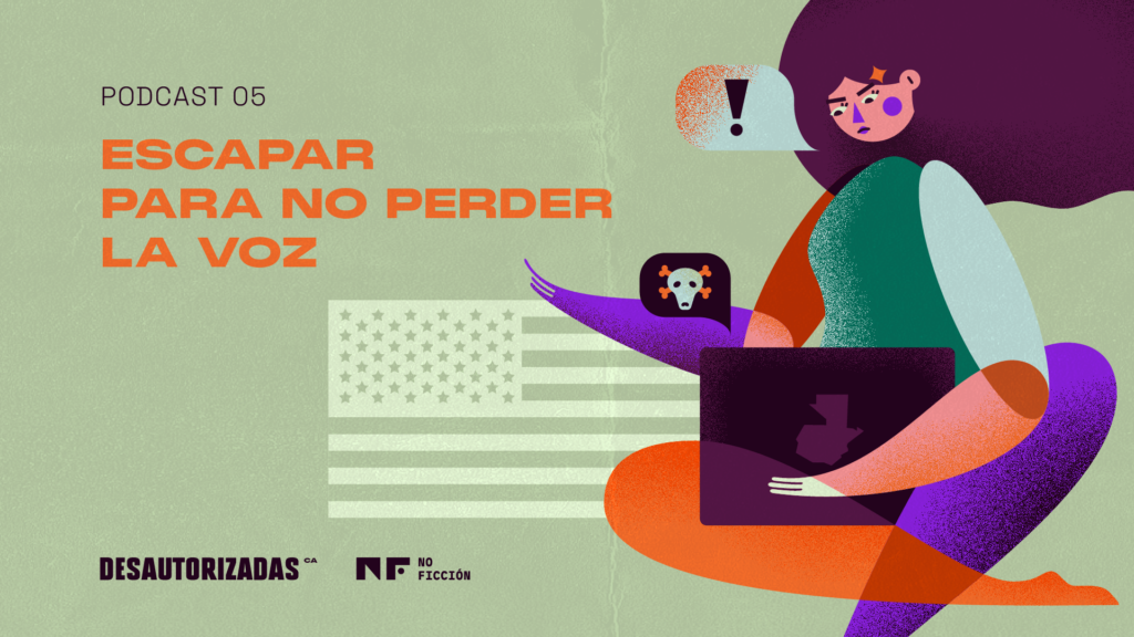 Portada podcast Escapar para no perder la voz, historia de Michelle Mendoza