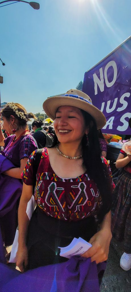 Nanci Sinto en una una marcha en Guatemala. Foto: Santiago Xitumul