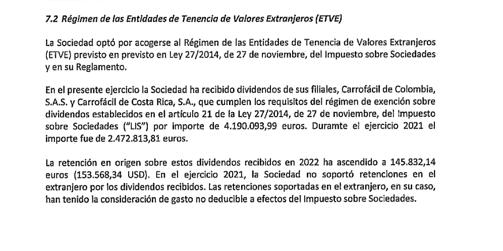 Cuentas de un holding de la familia Poma presentadas en España.