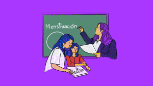 ilustración para nota sobre educación y menstruación. Por Diego Orellana