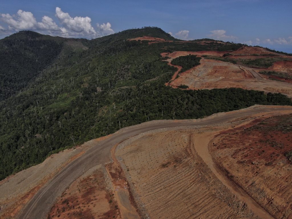 Vista aérea de una zona deforestada por la Compañía Guatemalteca de Níquel en El Estor, Izabal el 26 de octubre de 2021. Foto/Edwin Bercián