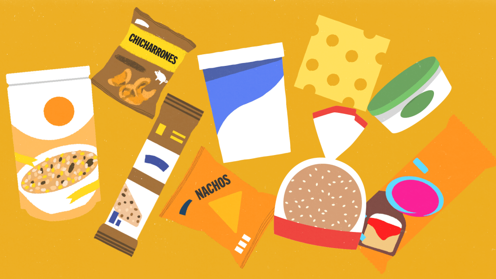 Es muy fácil consumir alimentos con exceso en grasas saturadas sin darnos cuenta, pero a largo plazo pueden ocasionar enfermedades cardiovasculares. Ilustración: Diego Orellana.