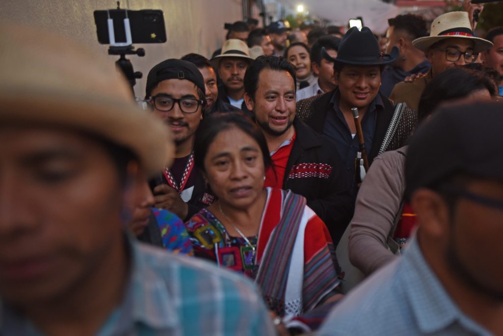 Luis Pacheco, expresidente de los 48 Cantones durante una protesta frente al Ministerio Público el 18 de octubre de 2023. Foto /Edwin Bercián