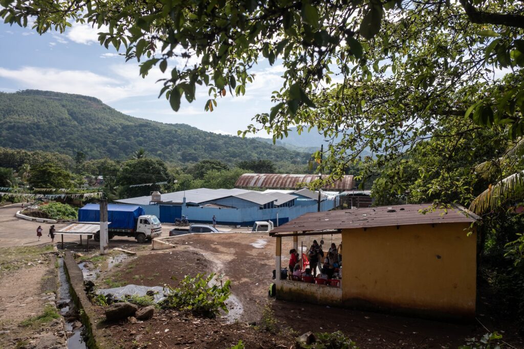 Vista panorámica del centro de la comunidad Lucerna en Siquinalá, Escuintla. Foto/Edwin Bercián