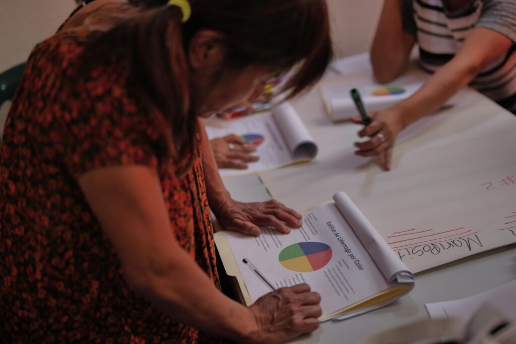 Talleres de liderazgo son recibidos por trabajadoras de casa particular durante un taller impartido en Centracap el 5 de octubre de 2025. Foto/Edwin Bercián